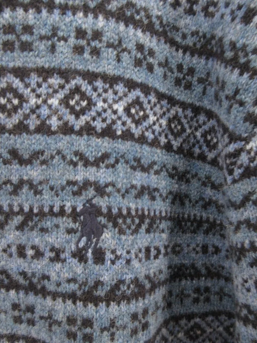 Polo Ralph Lauren Sweater 2XB Big Wool Fair Isle Nordic Ribbed Pony